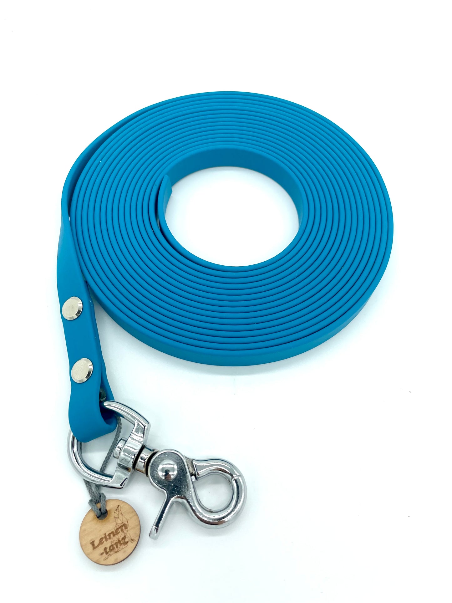 BioThane® Schleppleine - in Petrol & Silber