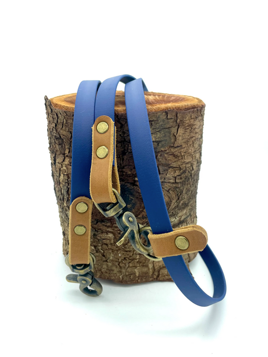Crossbody-Leine „Vario Vintage“ - in Dunkelblau & Cognac